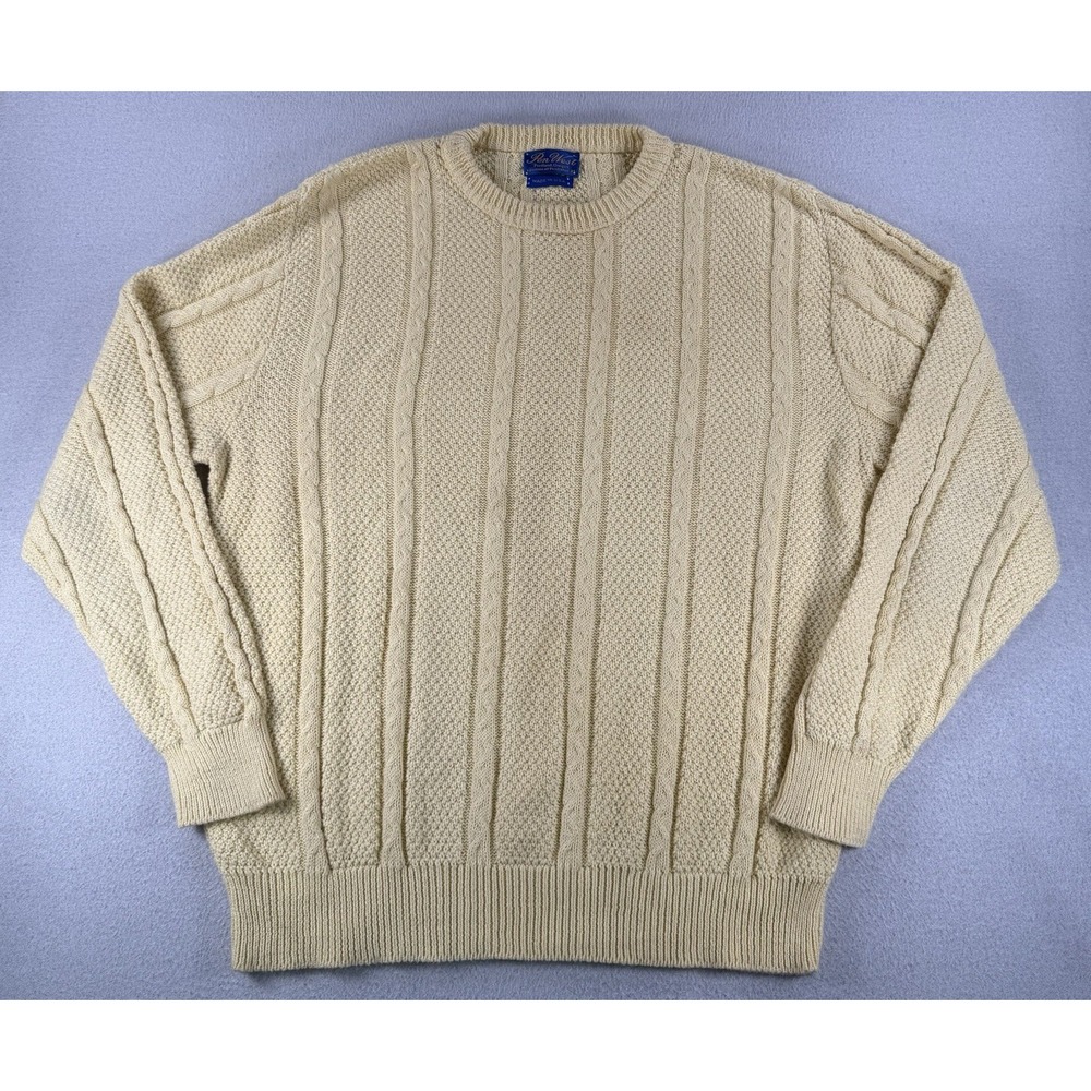 VTG Pendelton Pen West Mens Knit Sweater Size XL Yellow Made in USA